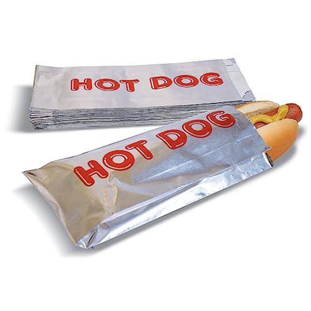 Better Kitchen Products Foil Hot Dog Wrappers, 9" x 3.7", Insulated