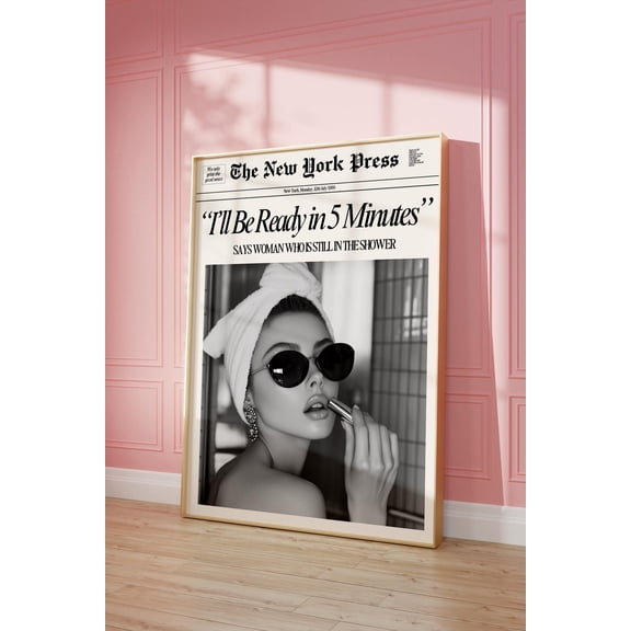 Better Late Than Never Retro Newspaper Headline Bathroom Poster Unframed Paper Print