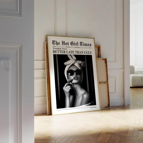 Better Late Than Trendy Newspaper Art Decoration Design 2 Unframed Paper Print