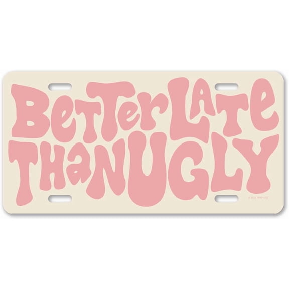 Better Late Than Ugly 8"x12" inch,Funny,Noveltys,Front Plate for Funny Home Club bar Wall Art Decoration Retro Metal Tin Signs