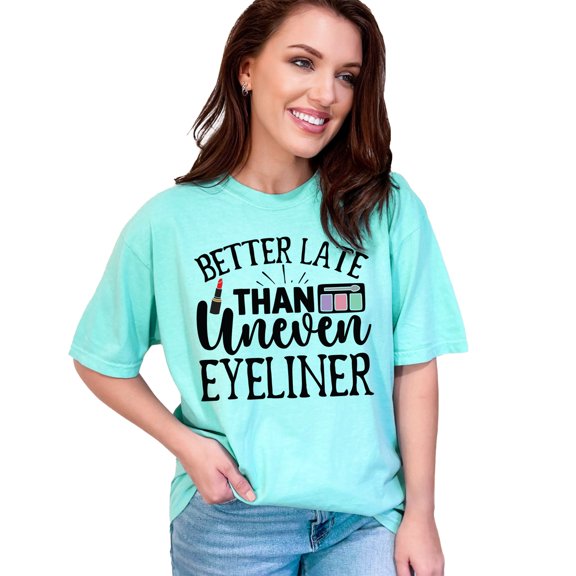 Better Late Than Uneven Eyeliner, Chalky Mint Comfort Colors T-Shirt, 3XL