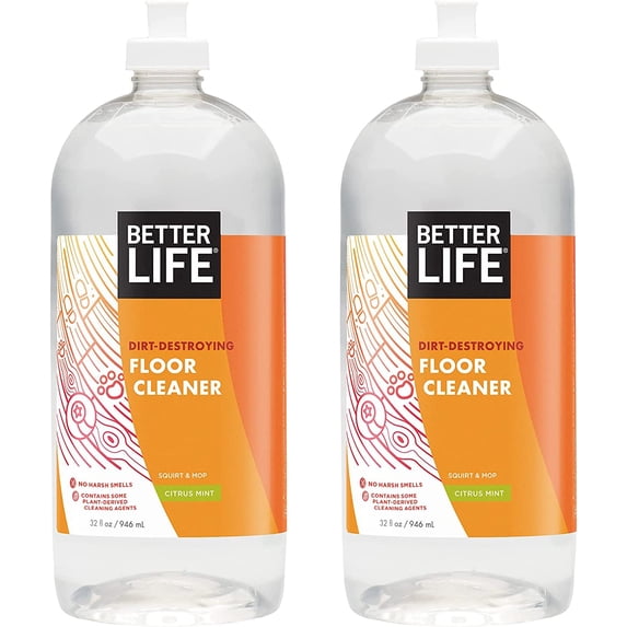 Better Life Naturally Dirt-Destroying Floor Cleaner, Citrus Mint, 32 Fl Oz (Pack of 2)