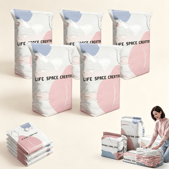Better Life Space Creator Bag, No-Pump 3D Cube Vacuum Storage Bags, Reusable Airtight Compression Space Saver Bags for Clothes Bedding