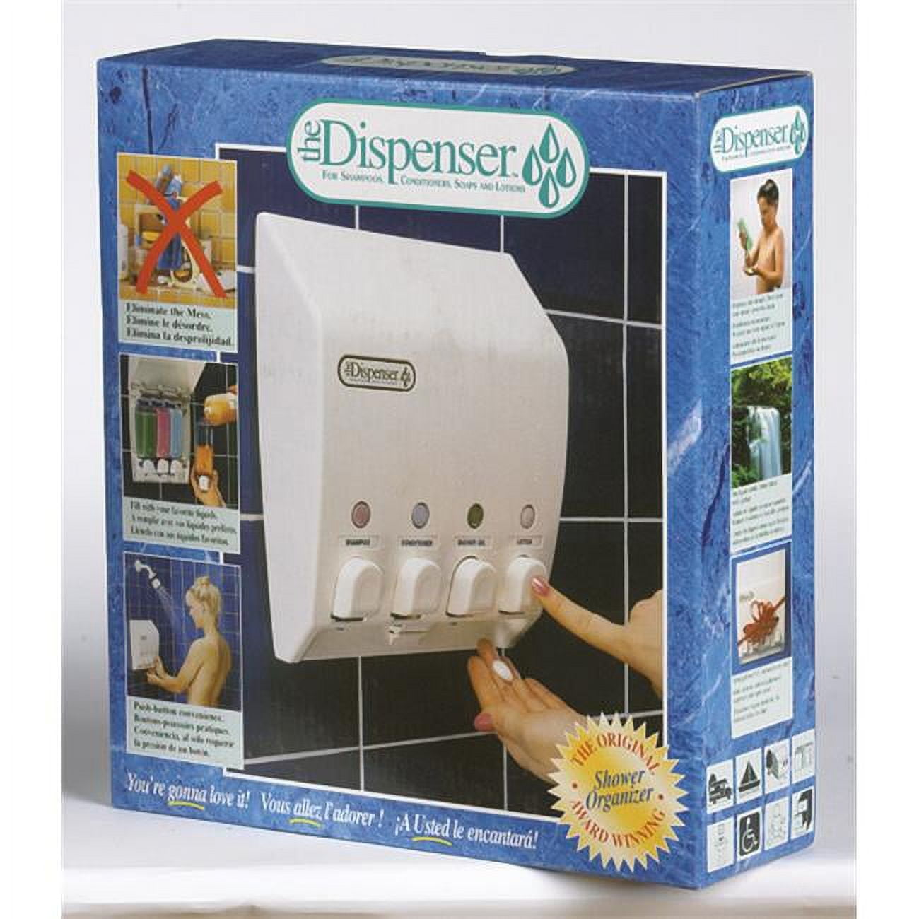 White 4-Chamber Wall-Mounted Shower Dispenser