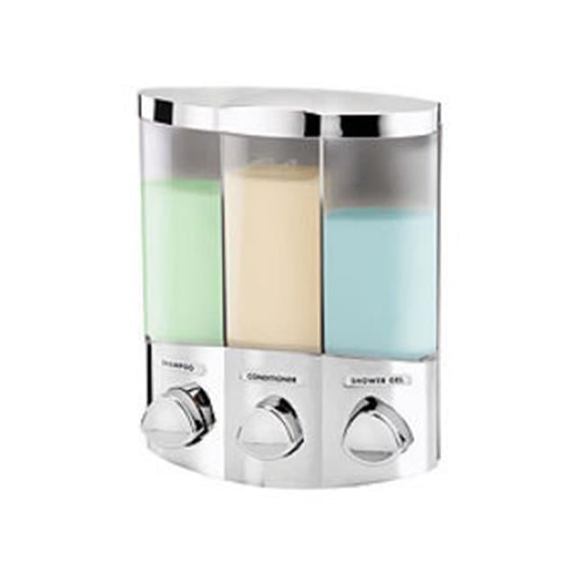 Trio Wall-Mounted Chrome and Clear Plastic Dispenser