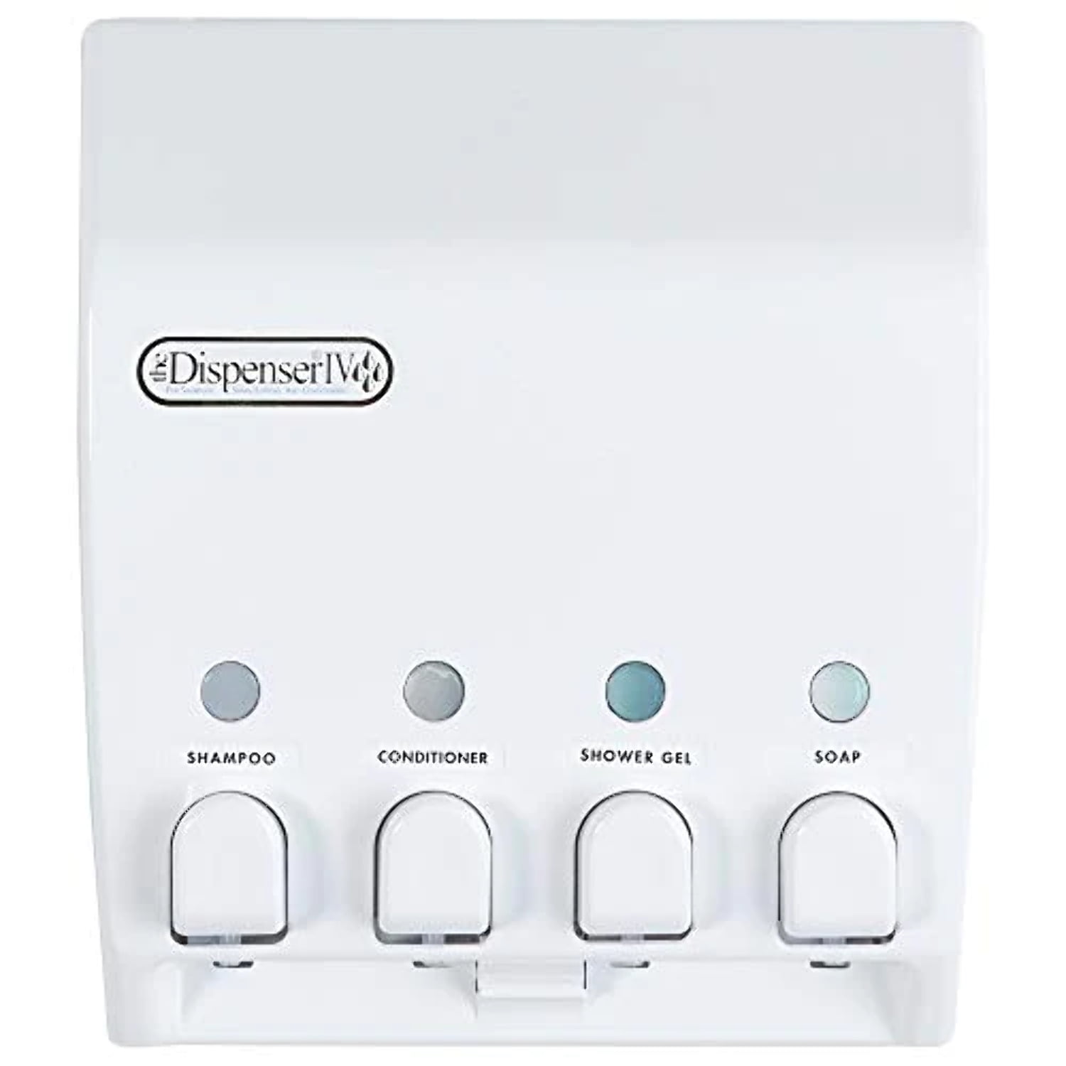 White 4-Chamber Wall-Mounted Shower Dispenser
