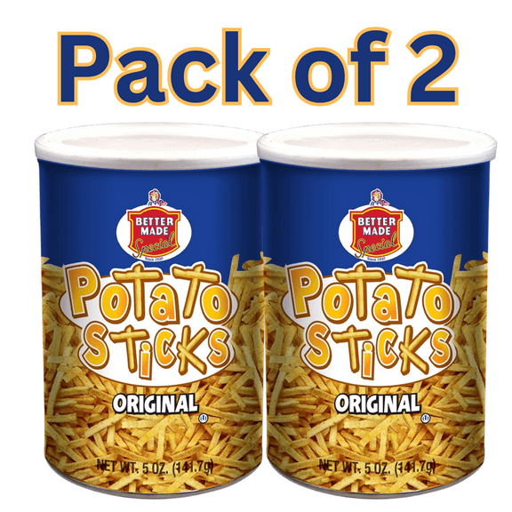 Better Made Special Potato Sticks Original, 5 oz Can, Crispy & Crunchy Snack 2pk