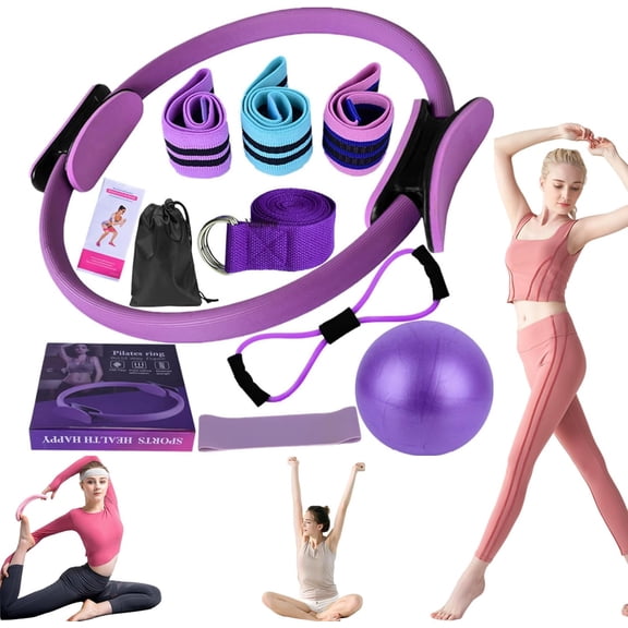 Better Me Pilates Essentials Kit for Women, Better Me Pilates Kit, ,Home Pilates Kit Better Me with Yoga Ball 25cm Figure 8 Resistance Yoga Bands