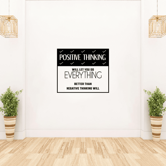 Better Than Negative Thinking Quote Positive Life Motivation Inspiration Quotes Saying Wall Art Sticker Designs Vinyl Stickers For Home House Walls Rooms Windows Bedroom Decoration Size (27x30 inch)