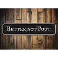 thumbnail image 1 of Better Not Pout Holiday Novelty Decor, Metal Wall Sign - 4x18 Inches, 1 of 4
