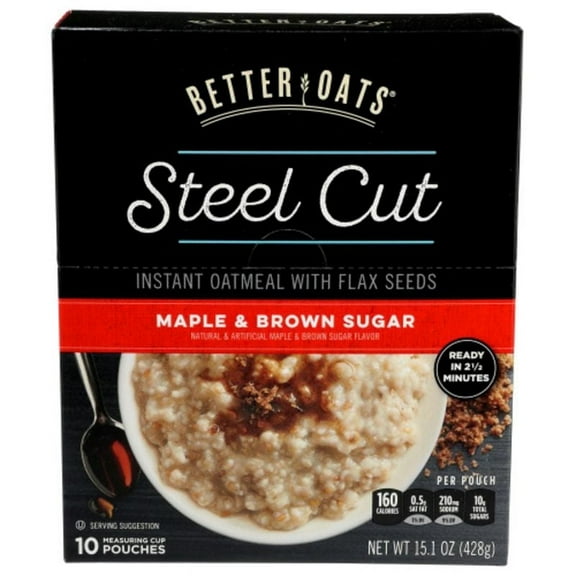 Better Oats Maple & Brown Sugar Steel Cut 15.1 oz Pack of 2