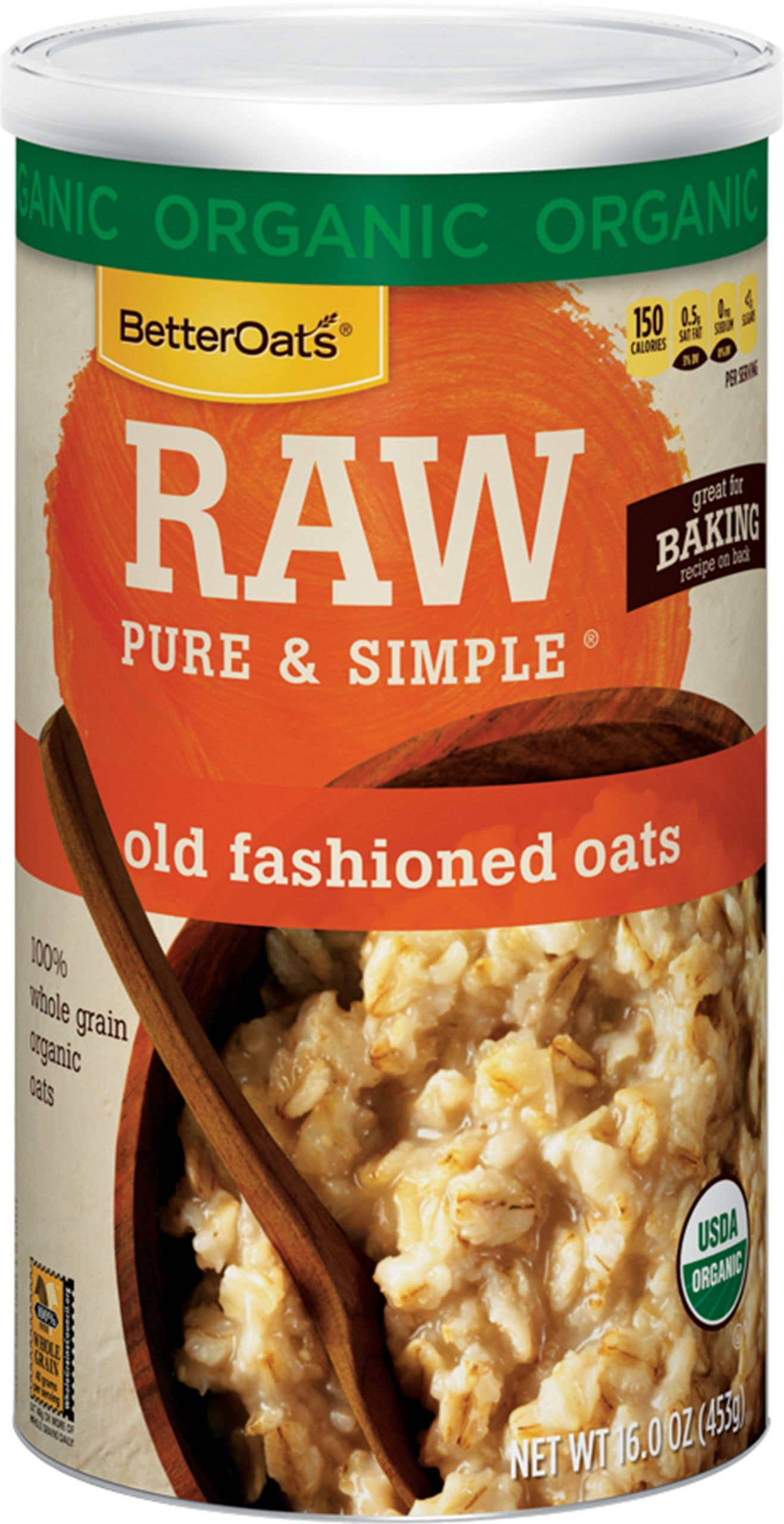 Better Oats Raw Organic Old Fashioned Oats, 16 oz RED2