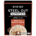 thumbnail image 1 of Better Oats Steel Cut DHF10&nbsp;Protein Oatmeal Packets, Maple and Brown Sugar Oatmeal with Flax Seeds and Steel Cut Oats, Box of 8 Pouches (Pack of 6), 1 of 2