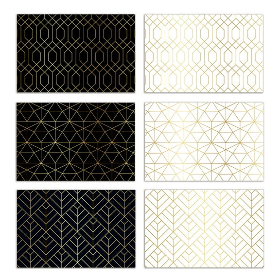 Better Office All Occasion Greeting Cards with Envelopes 4" x 6" Gold Foil Patterns 100/Pack (64558)