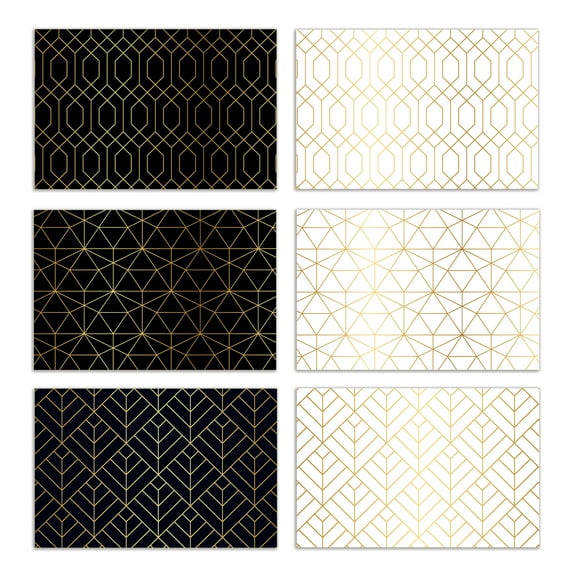 Better Office All Occasion Greeting Cards with Envelopes 4" x 6" Gold Foil Patterns 100/Pack (64558)