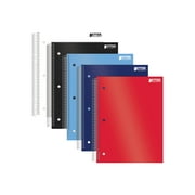 Better Office Products - 5 subject notebook - spiral-bound - 200 sheets / 400 pages - College - assorted - poly pack of 5