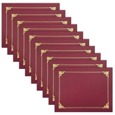 Better Office Products Certificate Holders with Gold Foil Border, 50 Pack, Crimson Red