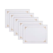 25 Pack White Certificate Holders, Diploma Holders, Document Covers with Gold Foil Border, by Better Office Products, for Letter Size Paper, 25 Count, White