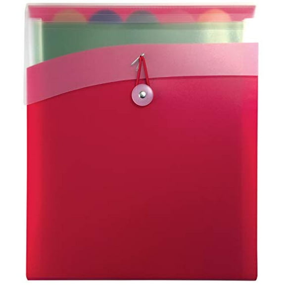 Better Office Products Vertical Expanding 6 Pocket Backpack File, 1 Piece, Letter Size, for Easy Backpack Access, Multicolored Pockets and Tabs, Asst'd Colors, Color Will Vary - Red, Blue, or Black