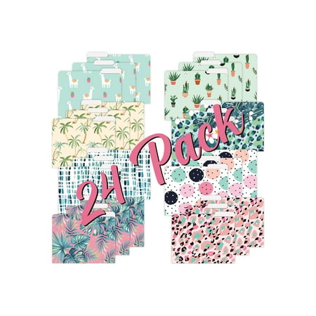Better Office Products - File folder - letter - for 292 x 241 mm - tabbed - cute and fun modern designs - assorted colors (pack of 24)