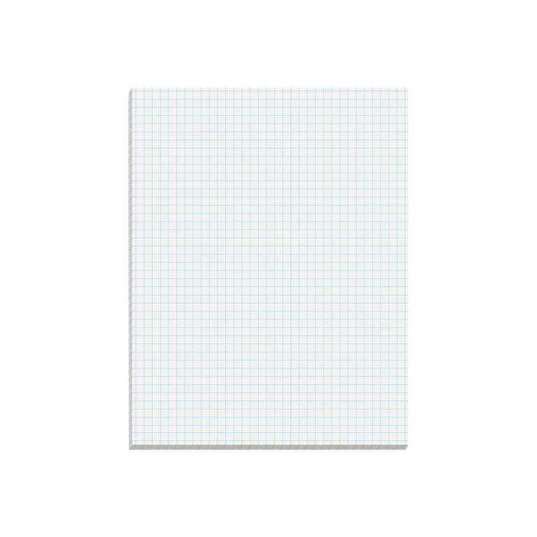 Better Office Products Graph Paper Pad, 8.5 x 11, 50 Sheets, Double Sided, White, 4x4 Blue Quad Rule, Easy Tear, Grid Paper, Graph Paper