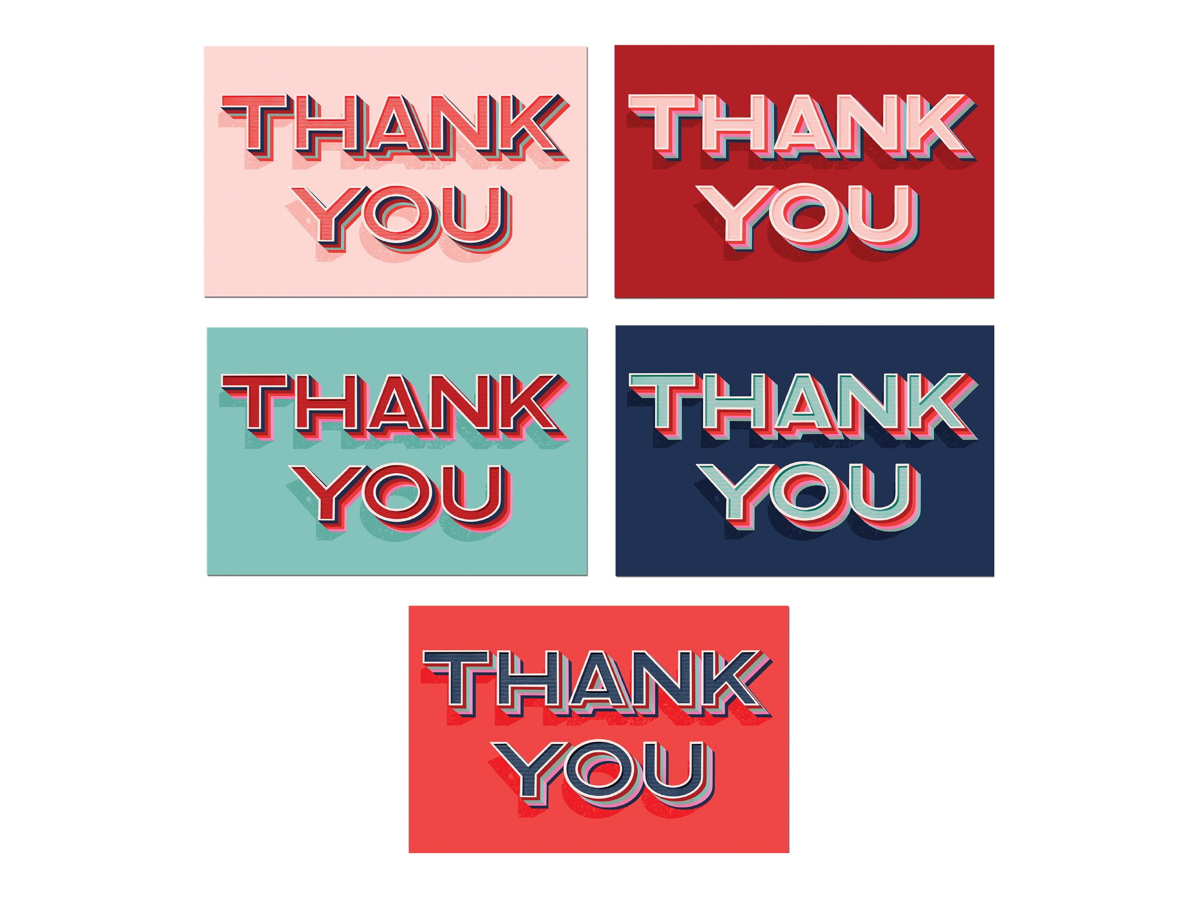 Better Office Products - Greeting card - 10.2 x 15.2 cm - thank you - assorted - pack of 100