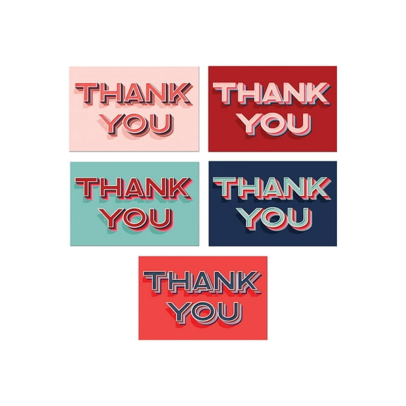 Better Office Products - Greeting card - 10.2 x 15.2 cm - thank you - assorted - pack of 50