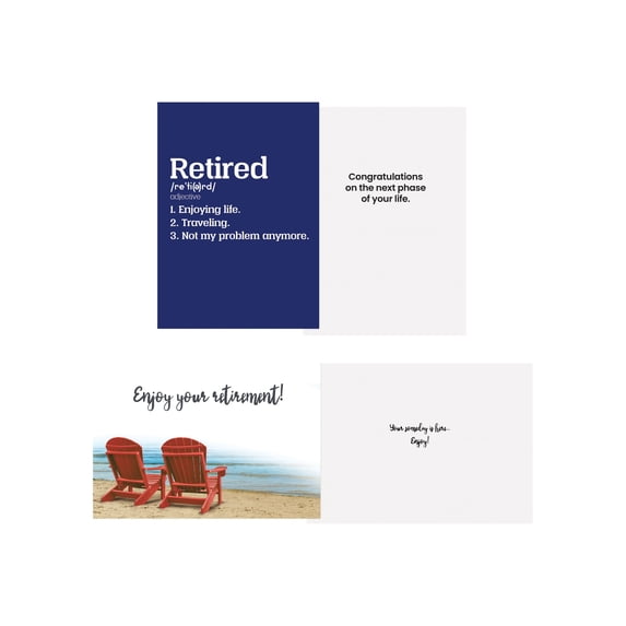 Better Office Products - Greeting card - 12.7 x 17.8 cm - congratulations on your retirement - assorted - pack of 2