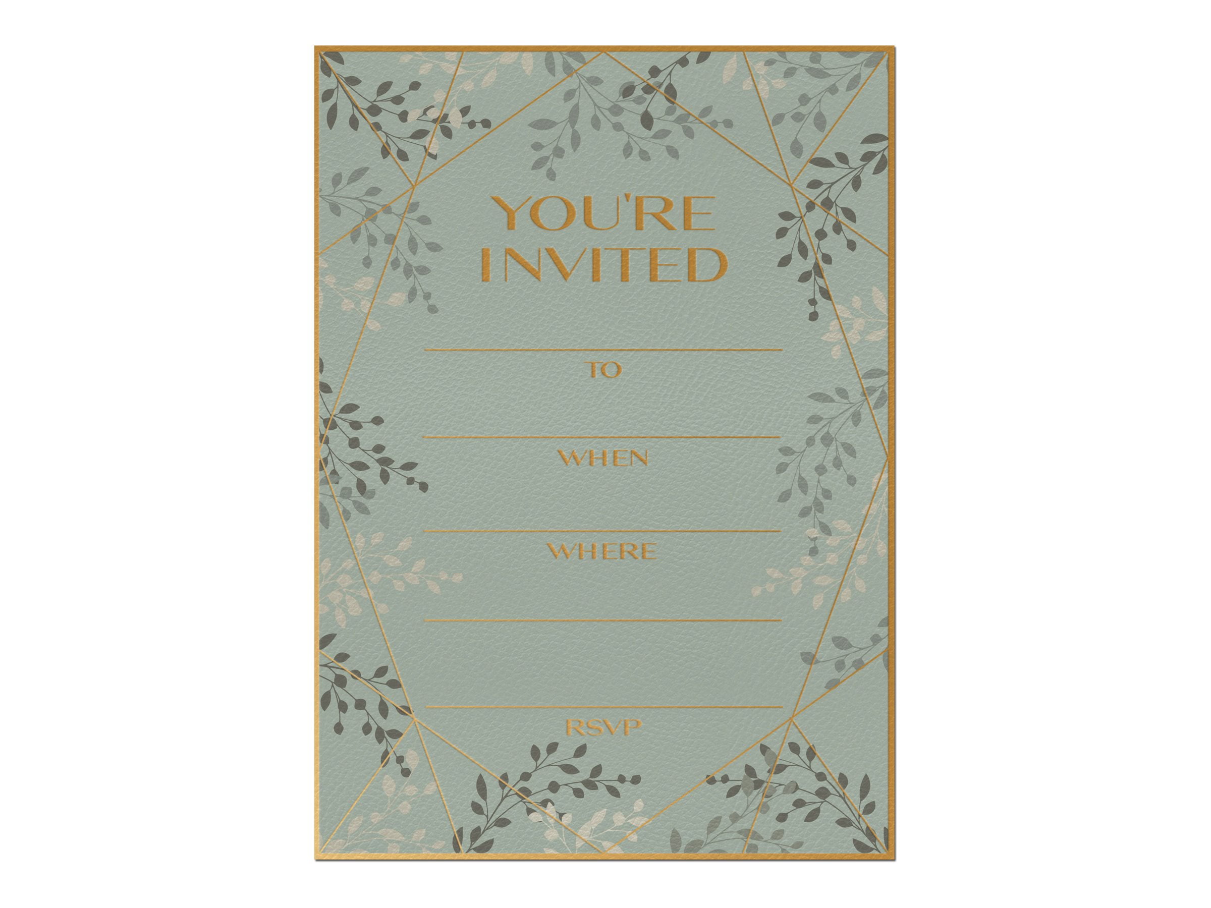 Better Office Products - Invitation card - 12.7 x 17.8 cm - floral, party - pack of 25