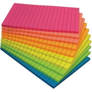 Better Office Products Lined Sticky Notes, 4" x 6", Assorted Colors, 10 Pads