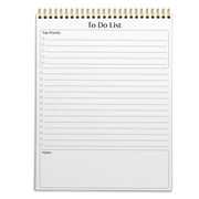 Better Office Products To Do List Notepad, 8.5" x 11", Planning Note Pad, 50 Sheets, Double Wire Spiral, Daily Agenda Productivity Checklist Organizer,(1 Pack)