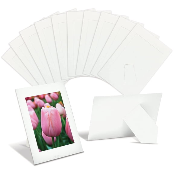 Better Office Products Paper Picture Frames for 4 x 6 Inch Inserts, 50 Pack, Heavy Cardstock Photo Frame with Easel, Standing Paper Frames (White)