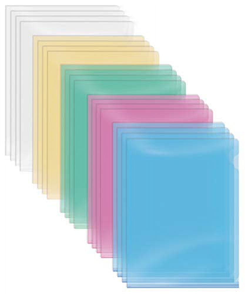 Better Office Products Plastic Poly Project Pockets Folder File, Clear, 20 Pack