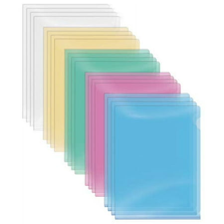 Better Office Products Plastic Poly Project Pockets Folder File, Clear, 20 Pack
