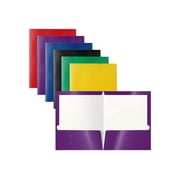 Produtos Better Office - Pasta de bolso - 2 compartimentos - para Letra A Tamanho 8,5 pol x 11 pol - capacidade 100 folhas - preto, vermelho, azul, roxo, laranja, verde, amarelo pacote de 25