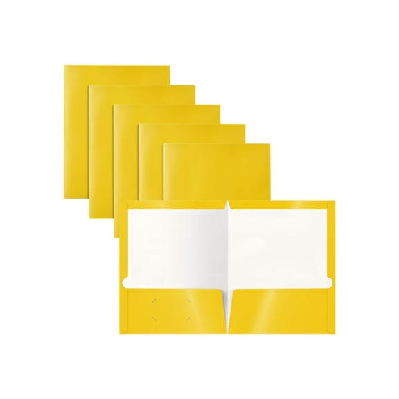 Better Office Products - Pocket folder - 2 compartments - for Letter A Size (8.5 in x 11 in) - capacity: 100 sheets - yellow (pack of 25)