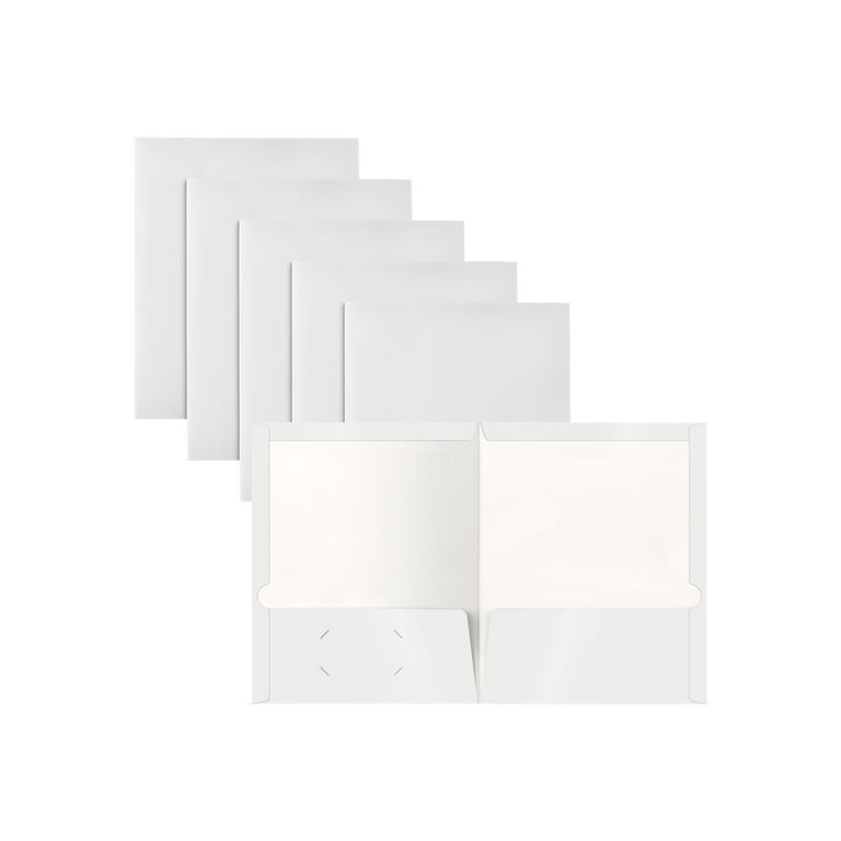 Better Office Products Pocket folder 2 compartments for Letter capacity 100 sheets white pack of 25