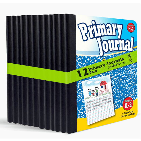 Better Office Products Primary Journal, Hardcover, Primary Composition Book Notebook - Grades K-2, 100 Sheet, One Subject, 9.75" x 7.5", Blue Cover-12 Pack