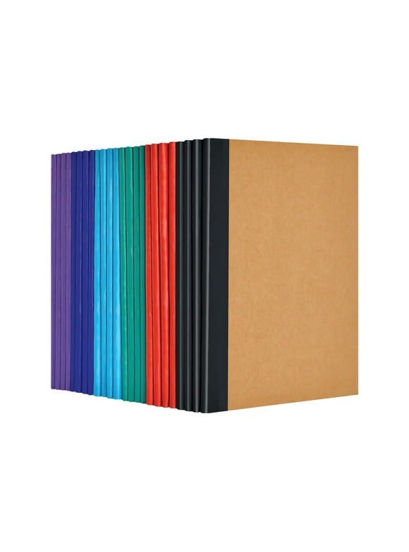 Better Office Products - Small notebook - stitched binding - mini - - 24 sheets / 48 pages - white paper - assorted color covers - kraft paper (pack of 24)