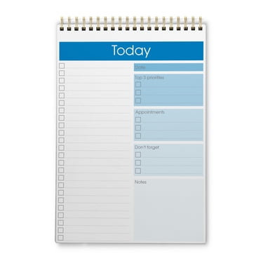Dailly Task Sheet AGCAN To Do List Notepad, 3 Pack Spiral Daily Planner Notebook, Double ...