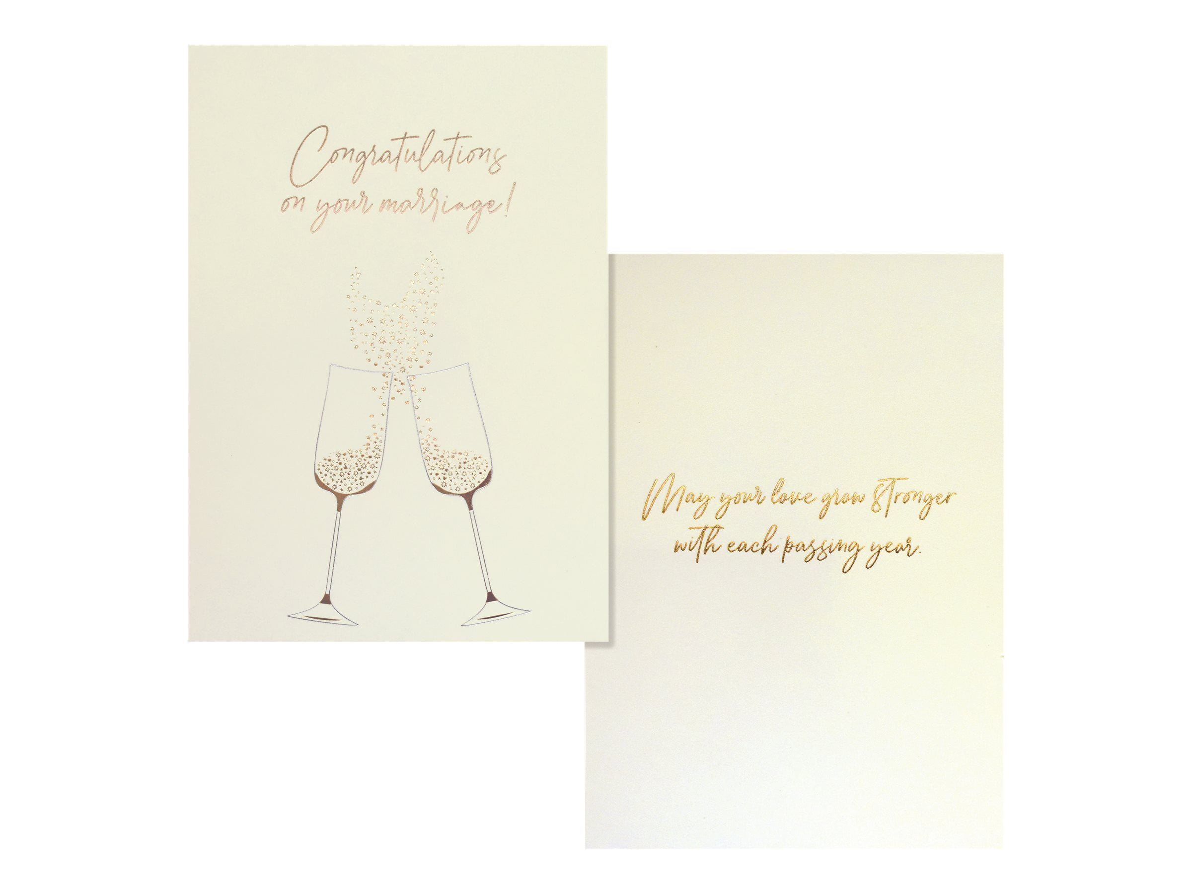Better Office Products Wedding Congratulations Card with Metallic Gold & Silver Foil, Gold
