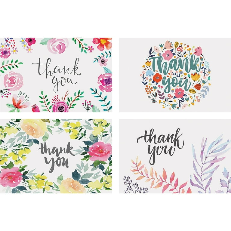 100 Pack Gradient Thank You Cards - 2x3.5 Inch, Soft Blue To Pink, For Small Businesses