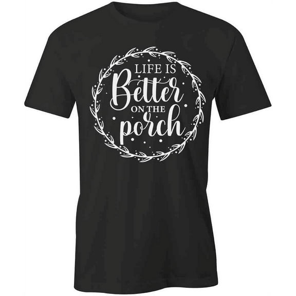 Better On The Porch T-Shirt | Country Living Black Tee Gift