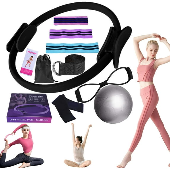 Better Me Pilates Essentials Kit for Women, Better Me Pilates Kit, Pilates Essential Kit Better Me, Home Pilates Kit Better Me with Yoga Ball 25cm Figure 8 Resistance Yoga Bands