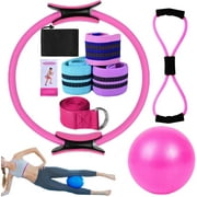 Better Me Pilates Kit, Pilates Essentials Kit for Women, Booty Bands for Working Out Glutes Yoga Ball 25cm Figure 8 Resistance Band Yoga Bands for Stretching, Pilates Kit for Home Women