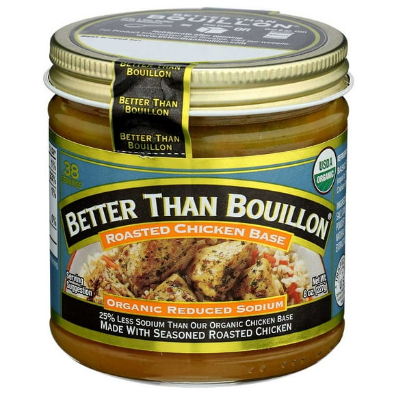 Better Than Bouillon Organic Reduced Sodium Roasted Chicken Base, 8 Ounce -- 6 per case.