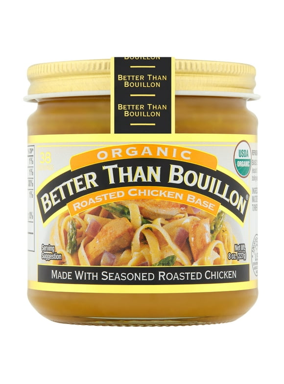 Better Than Bouillon Organic Roasted Chicken Base, Shelf-Stable, 8 oz Jar