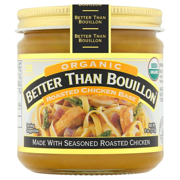Better Than Bouillon Organic Roasted Chicken Base, Shelf-Stable, 8 oz Jar