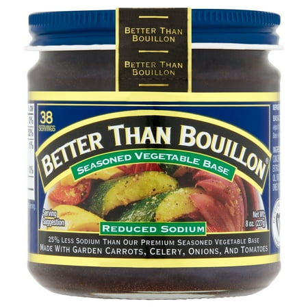 Better Than Bouillon Reduced Sodium Seasoned Vegetable Base, 8 oz Jar
