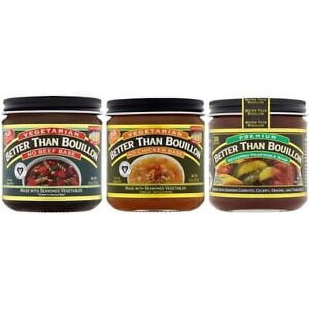 Better Than Bouillon Small Vegan Sampler - 8 oz No Beef, No Chicken, Vegetable